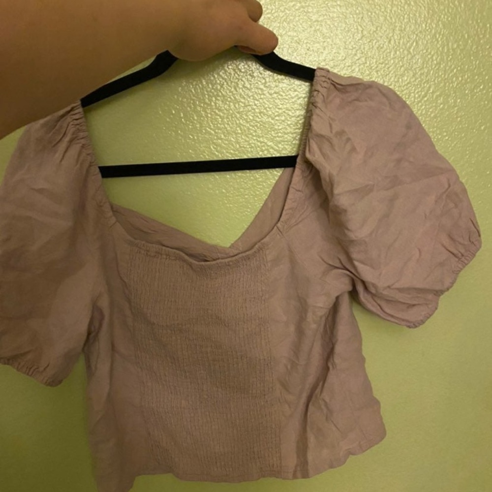 Abercrombie & Fitch Light Pink Puff Sleeve Blouse - Picture 8 of 8